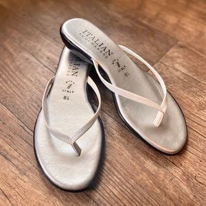 White Sequin Sandals